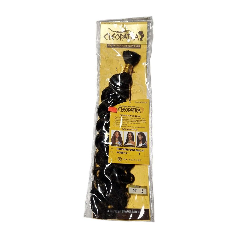 Eve Hair Cleopatra French Deep Wave Bulk 100% Human Braiding Hair 14" Color 2